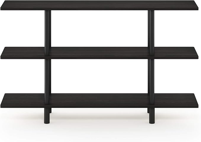 Furinno Turn-N-Tube 3-Tier Wide Display Shelf, Espresso/Black
