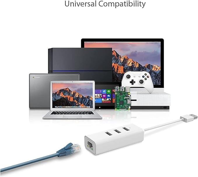 TP-Link USB 3.0 to Ethernet Adapter (UE330) - Portable 3-Port USB Hub with 1 Gigabit RJ45 Ethernet Port, Laptop Network Adapter, Supports Win 7/8/8.1/10, Mac OS X (10.6-10.14), Linux OS and Chrome OS