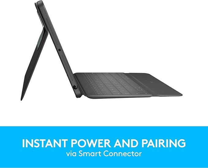 Logitech Rugged Folio - iPad (7th, 8th & 9th Generation) Protective Keyboard Case with Smart Connector and Durable Spill-Proof Keyboard Black 7.4" x 0.9" x 10.2"