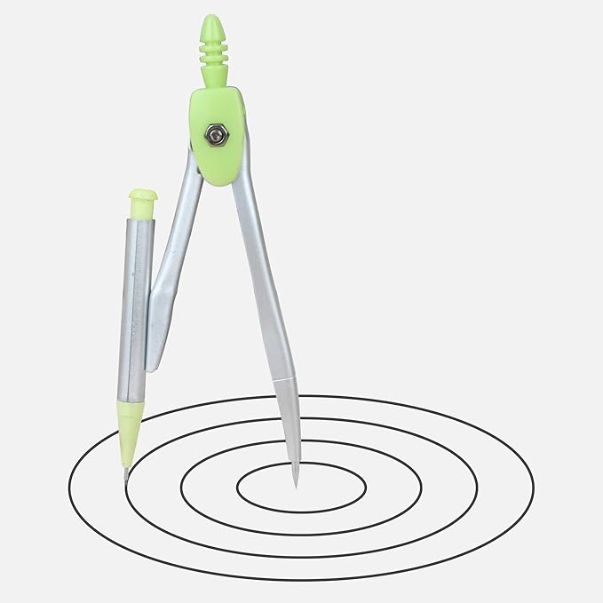 LABANCA 8 Pcs Compass Set with Protractor Rulers Pencil for Math Geometry (07434 Green)