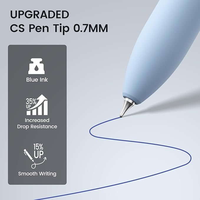 8Pcs Blue Gel Pens - 0.7mm Blue Ink Pens Medium Point | Smooth Writing - Quick Drying Retractable Pen for Men Women (Morandi - 8Pcs)