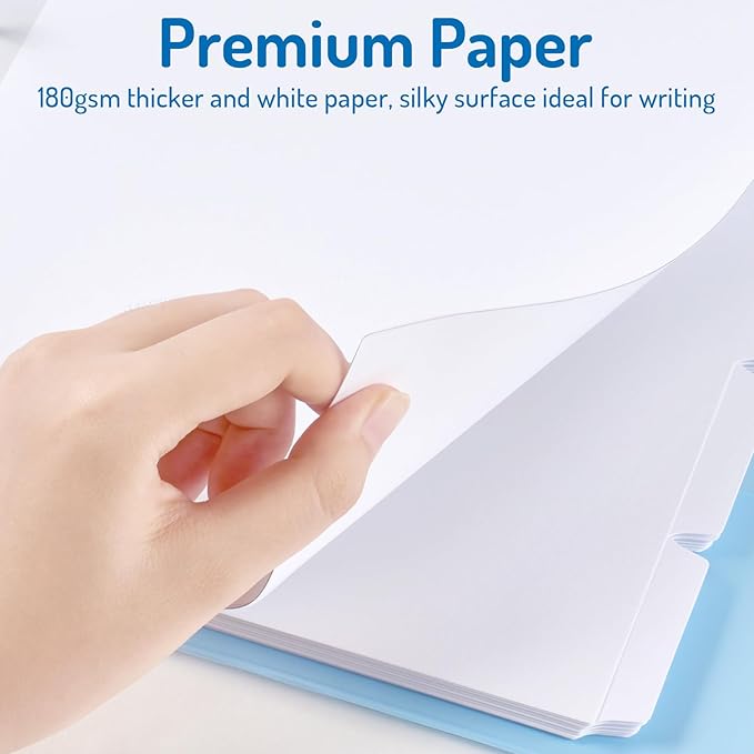 Forvencer Blank Writable Binder Dividers, 1/5 Cut Tabs, 3 Hole Punch Dividers with Reinforced Edge, Binder Dividers with Tabs, Letter Size, 6 Sets, 30 Dividers, White