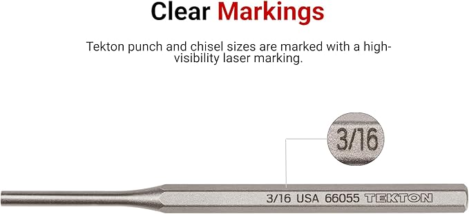 TEKTON 5/32 Inch Roll Pin Punch | 66065 | Made in USA