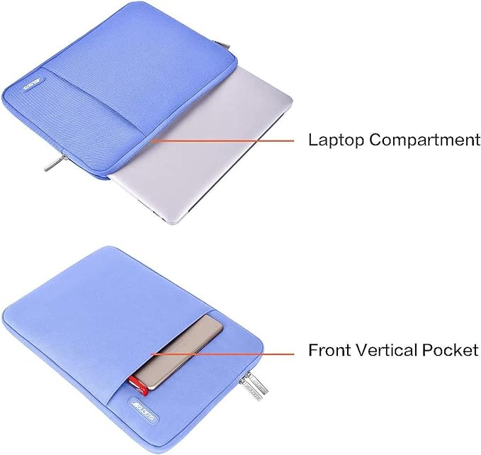 MOSISO Laptop Case 16 inch, 15-15.6 inch Laptop Sleeve Compatible with MacBook Pro 16 M4 M3 M2 M1, HP Acer Dell Lenovo ASUS Notebook, Polyester Vertical Computer Sleeve Bag with Pocket, Slate Blue