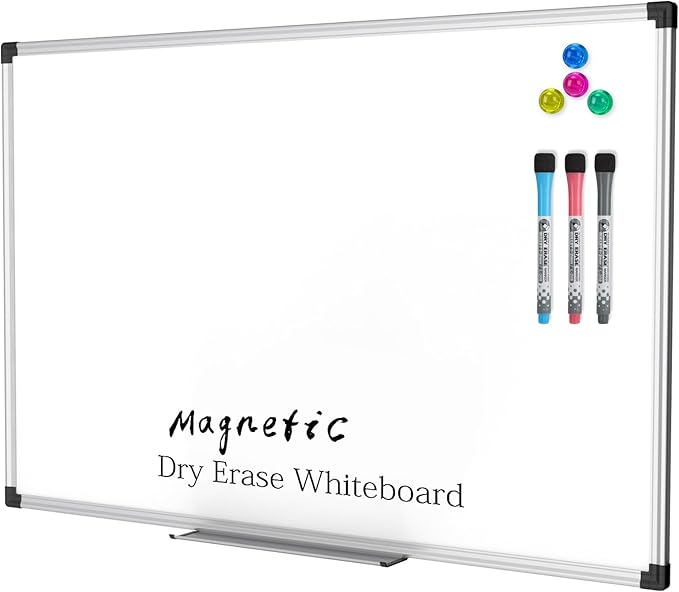 XBoard Magnetic Dry Erase Board/Whiteboard, 36 X 24 Inches Double Sided White Board, Silver Aluminium Frame