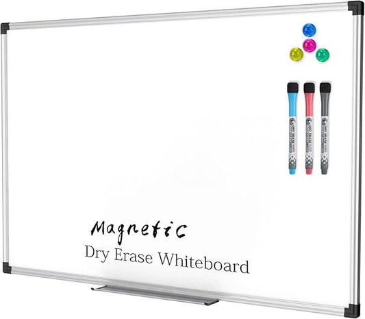XBoard Magnetic Dry Erase Board/Whiteboard, 36 X 24 Inches Double Sided White Board, Silver Aluminium Frame