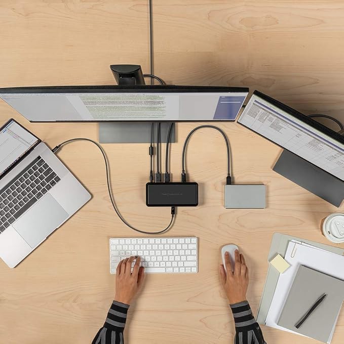 Belkin Thunderbolt 3 Dock Plus Thunderbolt 3 Cable - USB-C Hub - 8-In-1 Docking Station for MacOS & Windows, Dual 4K @60Hz, 40Gbps Transfer Speed, 60W Upstream Charging, w/ Ethernet & Audio Ports