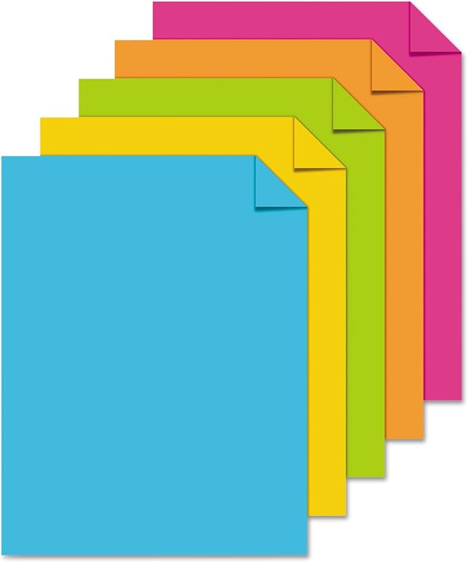 Neenah Astrobrights® Bright Color Paper, Letter Size Paper, 24 lb, Assorted Colors, 500 Sheets