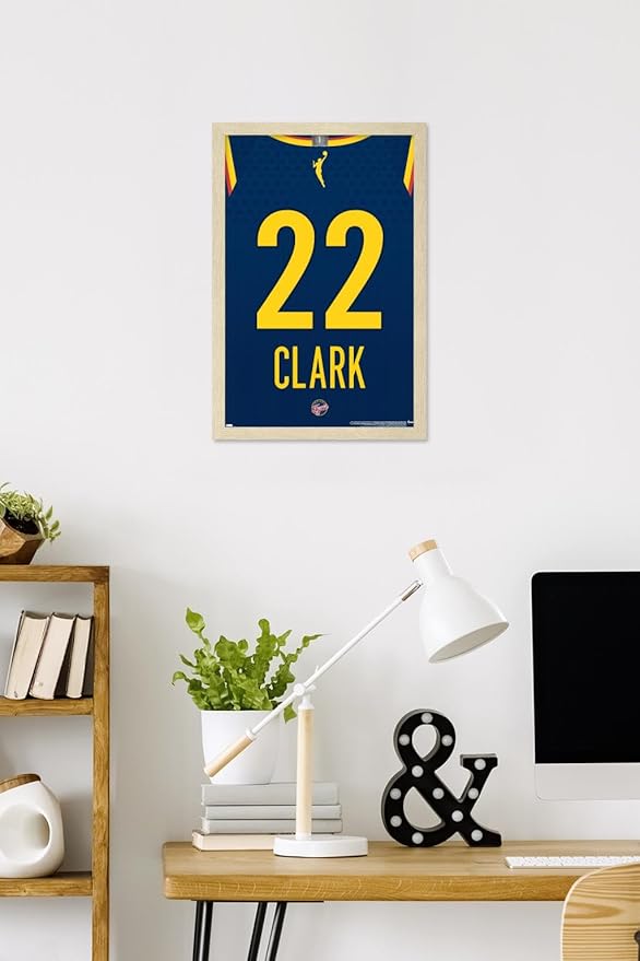 WNBA Indiana Fever - Caitlin Clark Jersey Wall Poster, 22.4L" x 14.7W", Blonde Framed Version