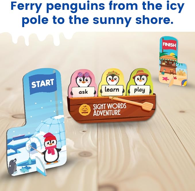 Sight Words Adventure Game | 300 High-Frequency Words for Pre-K to Grade 2 | Sight Word Flash Cards | Preschool Learning Activities | Classroom Must Haves | Kids Ages 3–6 | Up to 4 Players
