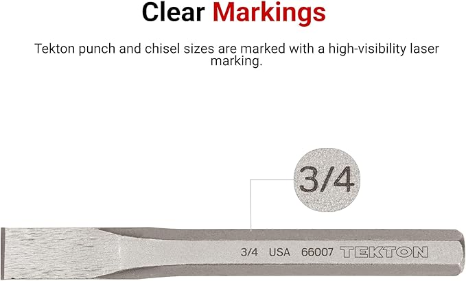TEKTON Cold Chisel Set, 7-Piece (1/4-1 in.) | PNC91004 | Made in USA