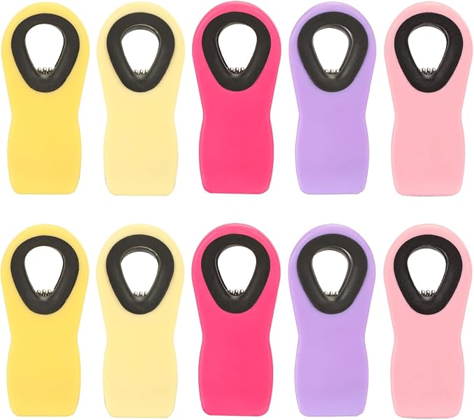 Chip Clips Bread Clips Bag Clips Magnetic Clips Chip Clip Chip Clips Bag Clips Food Clips Clips for Food Packages Chip Bag Clip (10pcs Light Yellow)
