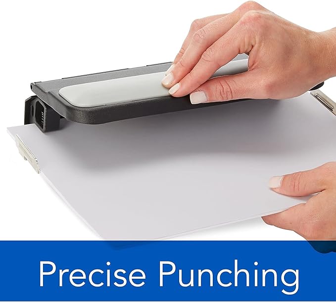 Swingline 2-7 Hole Punch, Adjustable, Heavy Duty Hole Puncher, Easy Touch, 32 Sheet Punch Capacity, Black/Gray (74300)