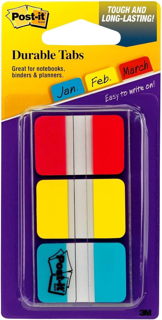 3M 686RYBT Post-it Tabs,1-Inch x1-1/2-Inch, 36 Tabs/PK, Assorted