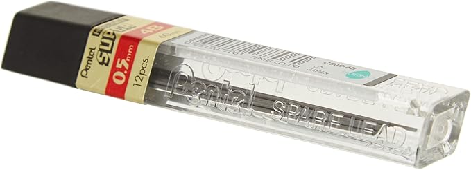 Pentel Super Hi-Polymer Lead Refill, 0.5mm, Fine, 4B, 144 Pieces of Lead (C505-4B)