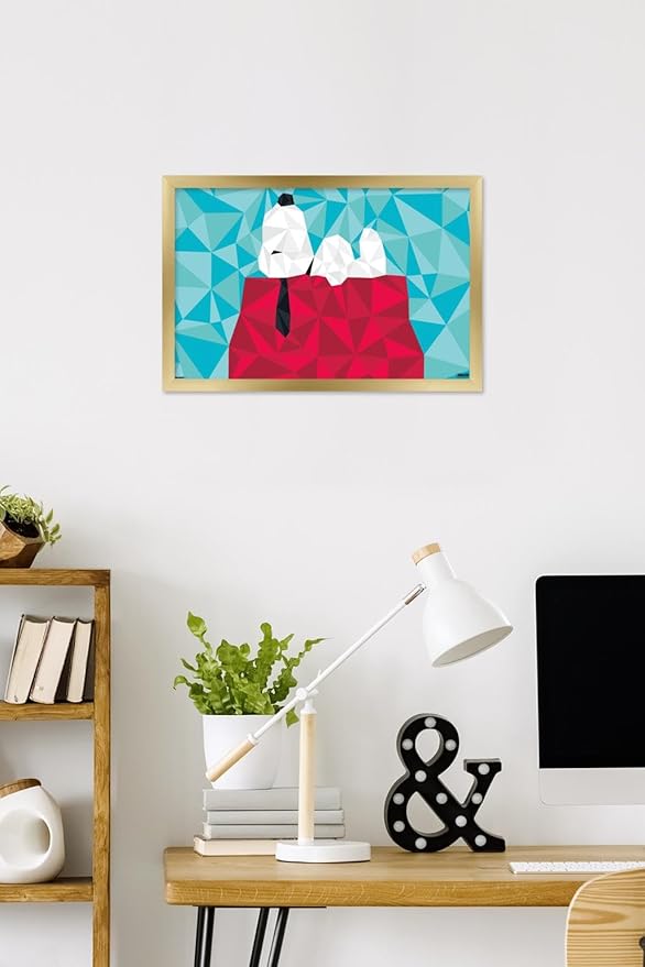 Peanuts: Astronomy-Geometry - Snoopy Wall Poster, 22.4L" x 14.7W", Gold Framed Version