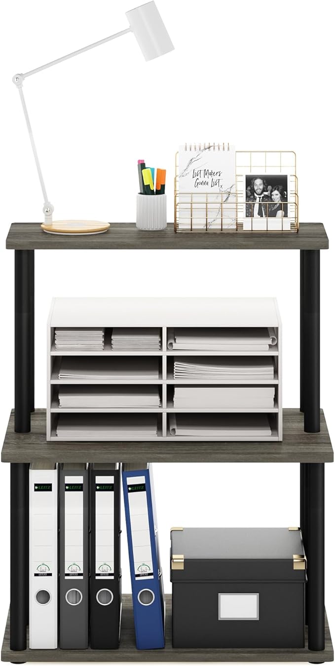 Furinno Turn-N-Tube 3-Tier Toolless Multipurpose Printer Stand Display Storage Shelf
