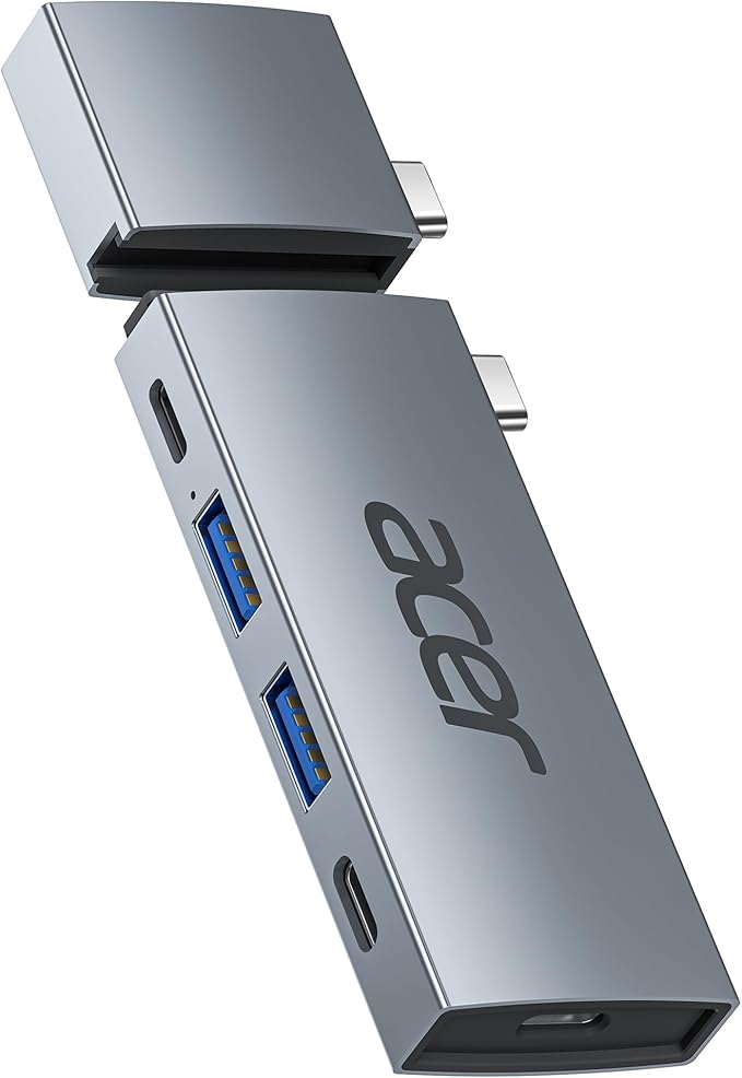 Acer 6 in 2 Detachable USB C Mac HDMI Adapter Multiport Hub Dongle for MacBook Pro/Air M3 M2 M1 13"-16" with 4K@60Hz, Compatible with Thunderbolt 3/4, 100W PD Charging, 2 USBA & 2 USBC 3.0 Data Ports