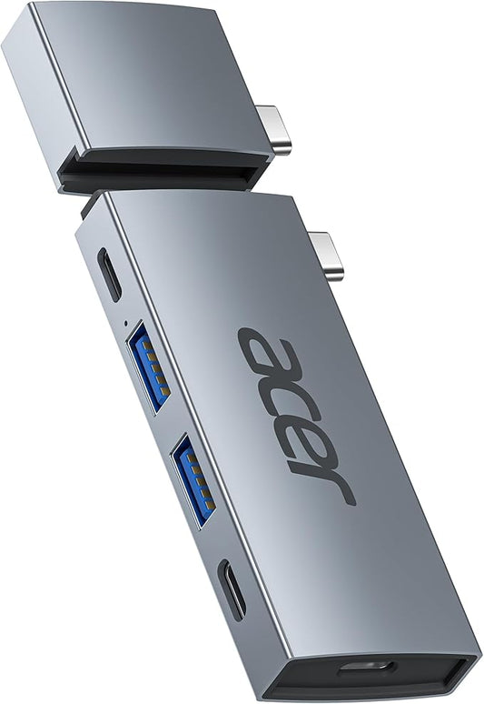 Acer 6 in 2 Detachable USB C Mac HDMI Adapter Multiport Hub Dongle for MacBook Pro/Air M3 M2 M1 13"-16" with 4K@60Hz, Compatible with Thunderbolt 3/4, 100W PD Charging, 2 USBA & 2 USBC 3.0 Data Ports