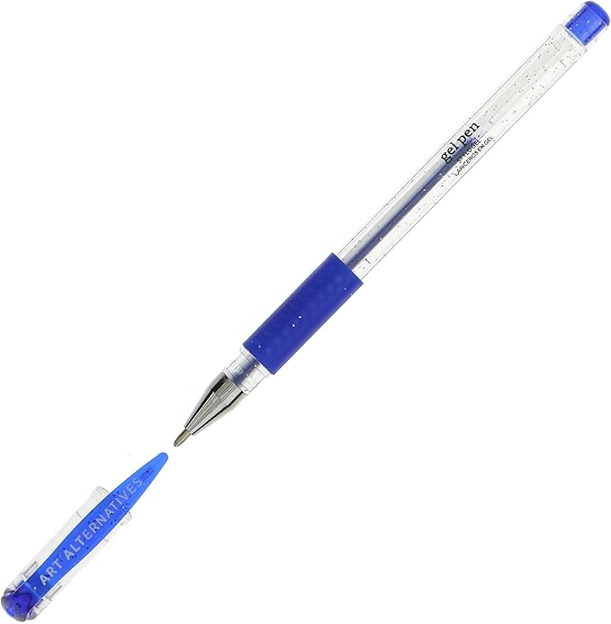 Art Alternatives Gel Pen, Glitter Dark Blue - Ballpoint - Non-Smear + Quick Dry - Writing, Drawing, Coloring, Journal, Planner
