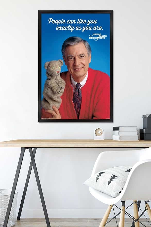 Trends International Mister Rogers - As You Are Wall Poster, 22.375" x 34", Black Framed Version