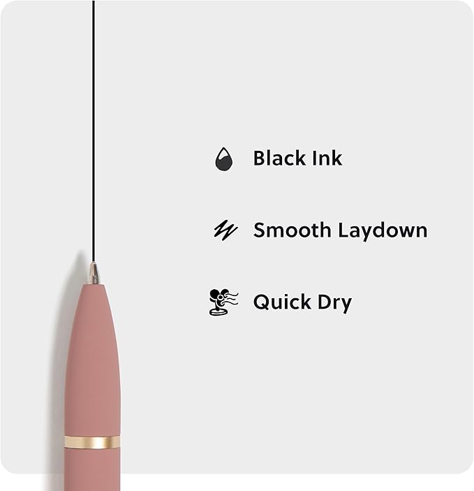 U Brands Monterey Ballpoint Pens, 4 Count, Atlantis Hue, Soft Touch, Gold Details, Bold (1.0 mm) Point, Black Ink