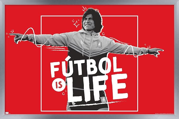 Ted Lasso - Futbol is Life Wall Poster, 22.4L" x 14.7W", Silver Framed Version