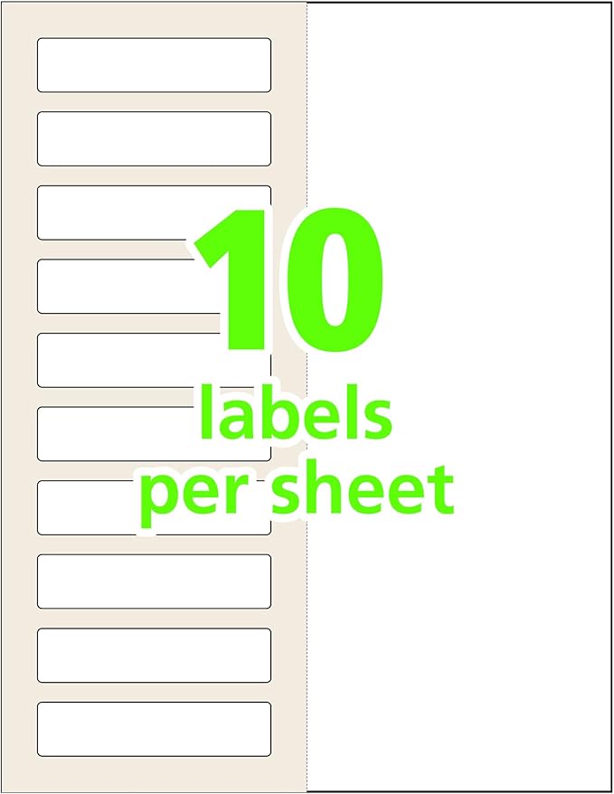 Avery 00757 Easy Align Self-Laminating ID Labels, Laser/Inkjet, 1 1/32 x 3 1/2, White (Pack of 250)