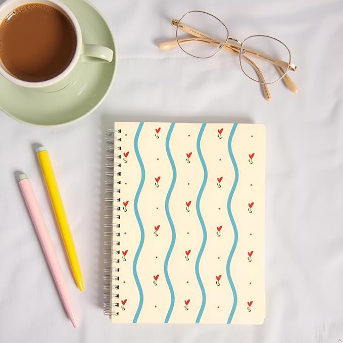 Pearhead Floral Hardcover Spiral Notebook, 8x10 College-Ruled Journal with Perforated Pages, 200 Lined Pages for Note Taking, Journaling & Planning