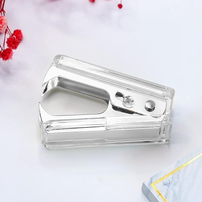 Staples Remover Tool Acrylic Clear Silver Staple Remover Kawaii for Office