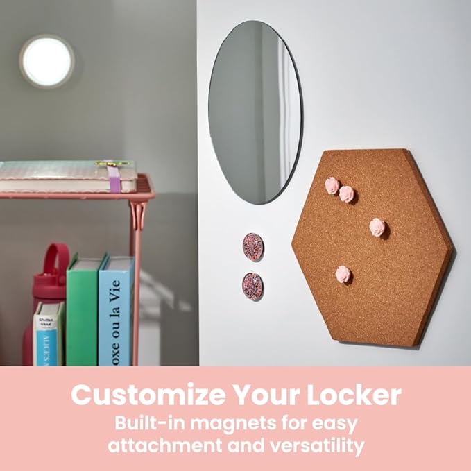 LockerMate by Bostitch 10-Piece Fashion Locker Kit with 12" Stac-A-Shelf, Pink/Floral