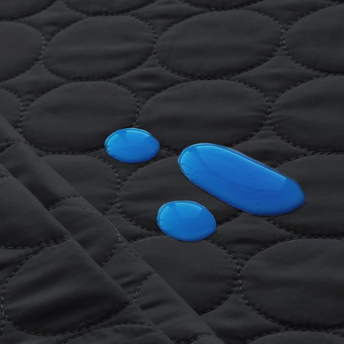 Pack and Play Sheets Fitted Quilted Waterproof Protector, 2 Pack Playard Mattress Pad Compatible with Graco Pack n Play, Mattress Cover fits for Baby Playpen Mattress, Mini Crib, Black