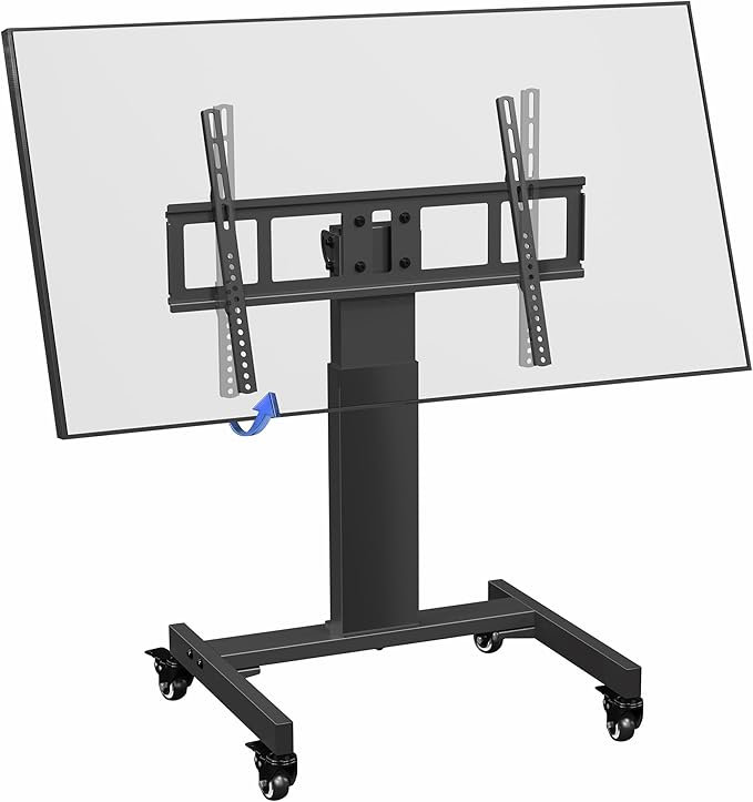 VIVO Low Height TV Cart for 32 to 75 inch Screens, Height Adjustable with Tilt, Holds up to 110 lbs, Max VESA 600x400, Black, STAND-TV02L