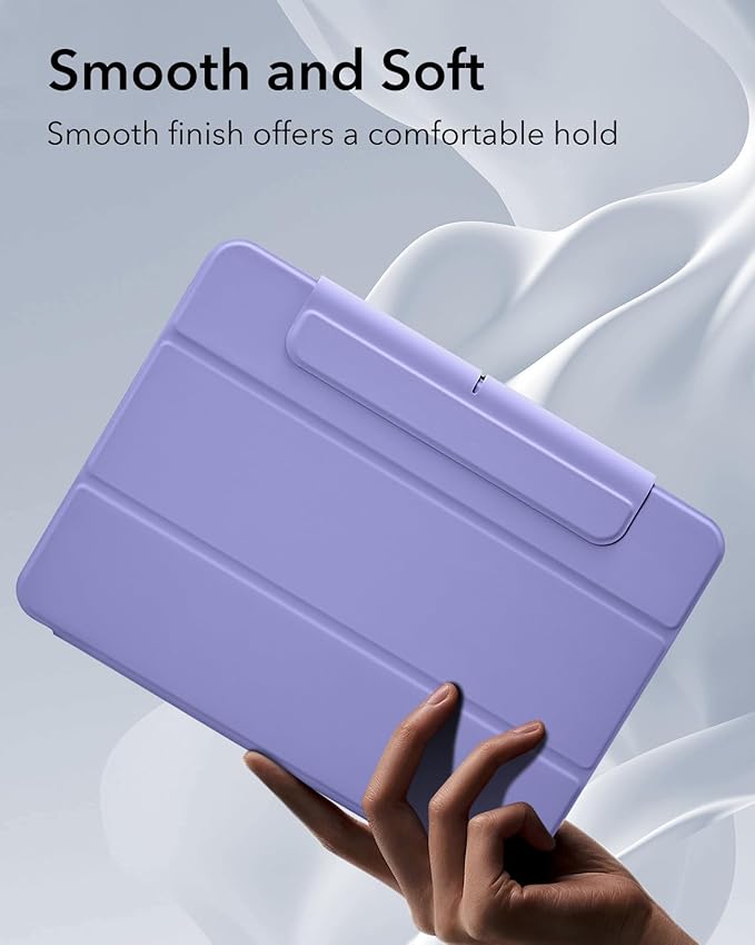 ESR for iPad Air 13 Inch Case M4/M3/M2 (2026/2025/2024) with Pencil Holder, Removable Magnetic Cover, Vertical Stand, Fully Supports Pencil Pro and Pencil(USB-C), Rebound 360 Series, Purple