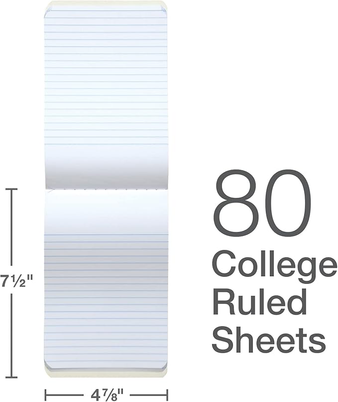 Oxford Jr. Composition Notebooks, Notebooks for School, School Supplies, Half Size, Kids Journal, 7-1/2 x 4-7/8 Inches, College Ruled Paper, 80 Sheets, Primary Marble Covers, (63774) (Pack of 24)
