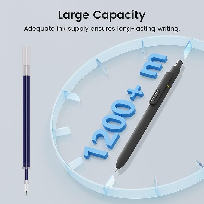 8Pcs Blue Gel Pens - 0.7mm Blue Ink Pens Medium Point | Smooth Writing - Quick Drying Retractable Pen for Men Women (Vintage - 8Pcs)