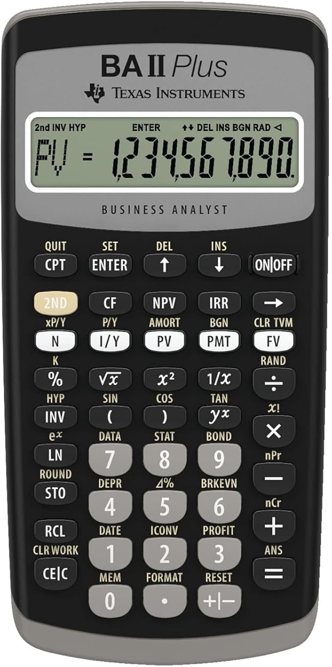 Texas Instruments BAII Plus Financial Calculator, Black