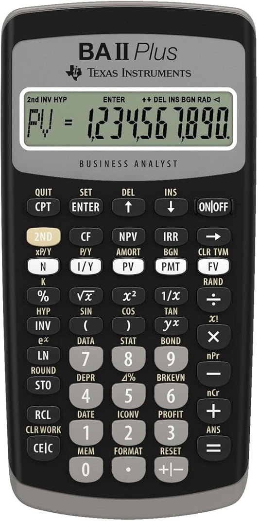 Texas Instruments BAII Plus Financial Calculator, Black