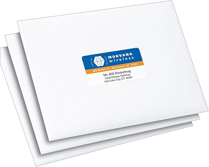 Avery Address Labels 1-1/4 x 2-3/8 White | Print-to-The-Edge | Sure Feed Technology | For Laser Printers | 450 Labels, Pack of 5