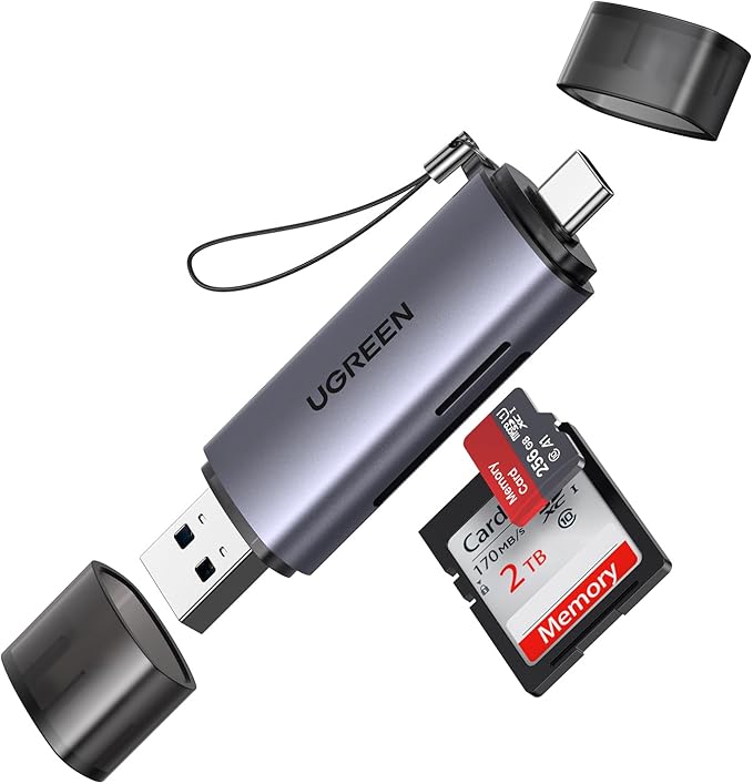 UGREEN SD Card Reader USB C, USB 3.0 Micro SD Card Reader 2 in 1 Memory Card Reader for MicroSD SDHC SDXC Compatible with PC Computer MacBook Laptop iPad iPhone 17 16 15 Pro/Pro Max