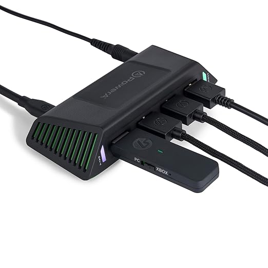 PowerA 4-Port USB 5Gbps Hub for Xbox Series X|S, USB 3.2, AC Powered, Weighted Base, Officially Licensed