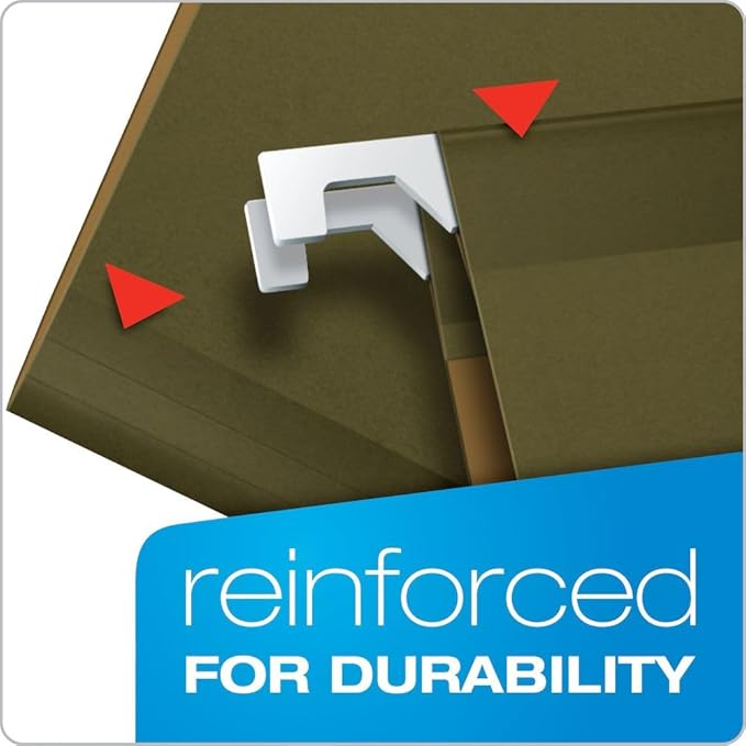 Pendaflex Ready-Tab Reinforced Hanging File Folders, Legal Size, Standard Green, 6 Tab, 25/BX (42591)