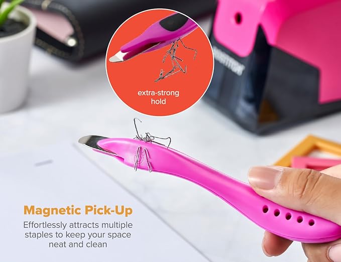 Bostitch Office Professional Magnetic Easy Staple Remover, Staple Puller Stick for Office, Home & School - Neon Colors, 3 Pack