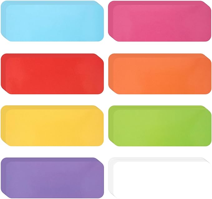 72 Pcs Dry Erase Magnetic Labels, 3.2 x 1.2 Reusable Writable Magnetic Name Tags Magnetic Label Stickers for Whiteboard, Refrigerator, Locker Classroom Office Home (8 Colors)