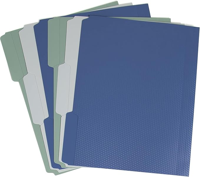 U Brands Fashion File Folders, 1/3-Cut Tabs in Assorted Positions, Letter Size, Office Supplies, 6 Count (Poly)