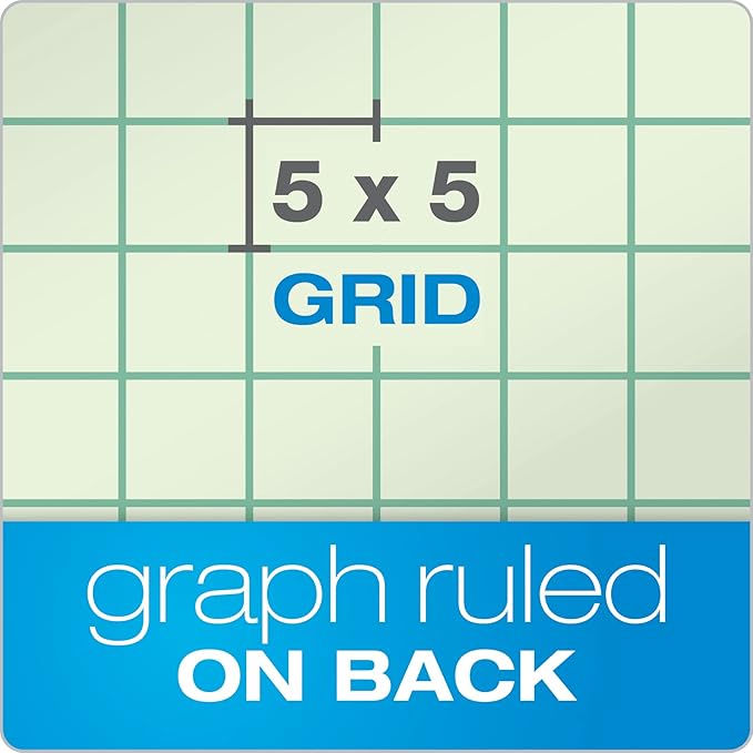 Tops Engineering Notebooks,Graph Notebooks,Quad Ruled Pad,8-1/2" x 11",Glue, 5 x 5 Graph Rule on Back,Green Tint Paper,3-Hole Punched,100 Sheets per Pad (35507A),(Pack of 36)