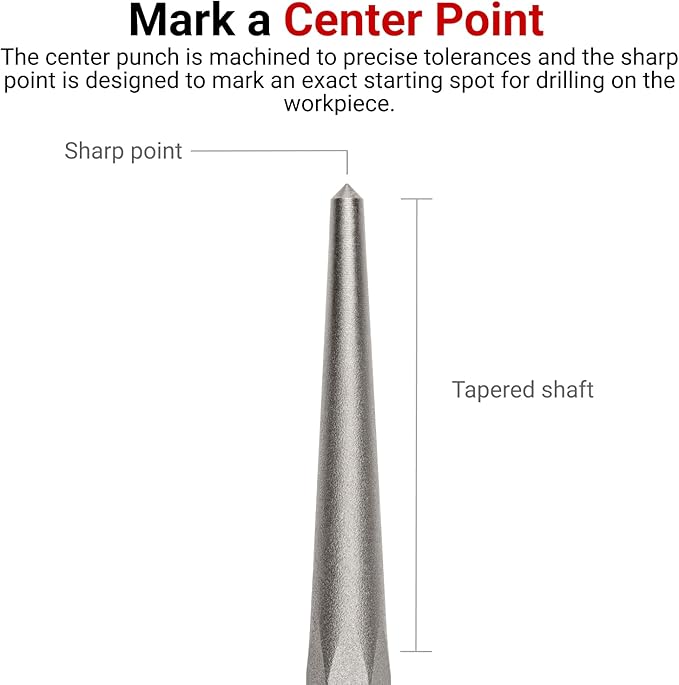 TEKTON 7/16 Inch Center Punch | 66084 | Made in USA