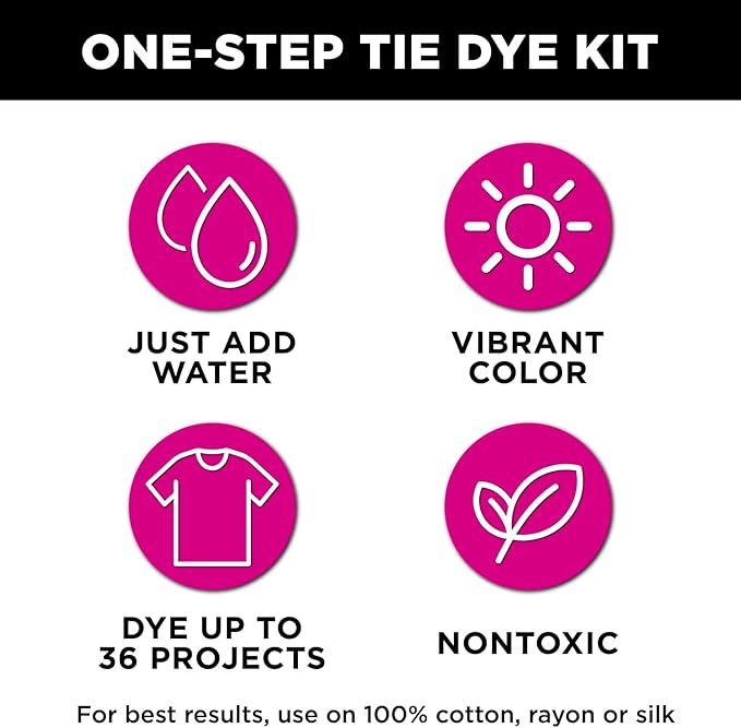 Tulip One-Step Tie-Dye Pastel Party Kit, Easy Large Group Activity, Permanent Designs for Fabric, 12 Colors