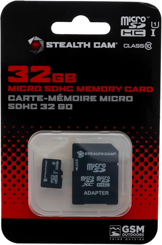 STEALTH CAM SD Card - High-Speed Data Transferring Storage Game Trail Hunting Scouting Photo Video Recording Cameras, SDHC 32GB MicroSD Memory Card