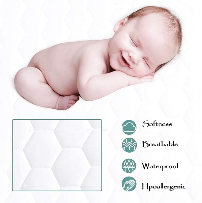 King Quilted Waterproof Mattress Pad Cover,Soft Mattress Pad Cover, Waterproof Mattress Protector Stretches up to 16” Deep Pocket-Hollow Alternative Filling-Cooling Mattress Topper